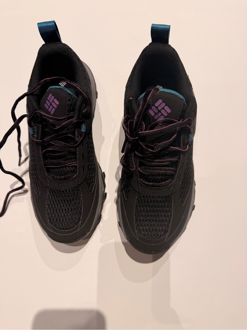 Columbia women Black Sneakers with Purple and Teal Accents with original box